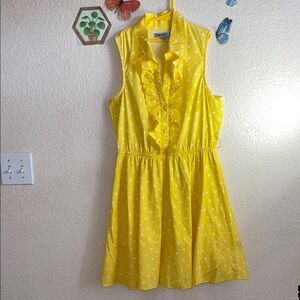 Bailey Blue Yellow Ruffled Smocked Mini Dress